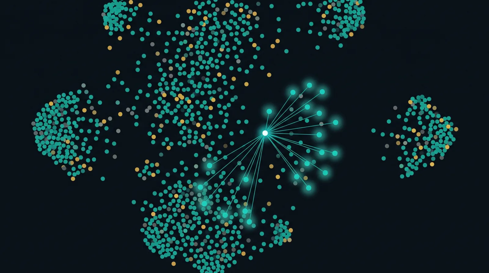 The RAG engine — semantic retrieval visualization grounding the AI in live store data